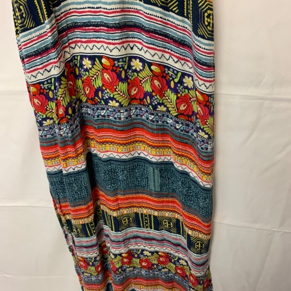 Minkpink dress SZ M maxi halter multi print keyhole neck bohemian unique… - Picture 9 of 16